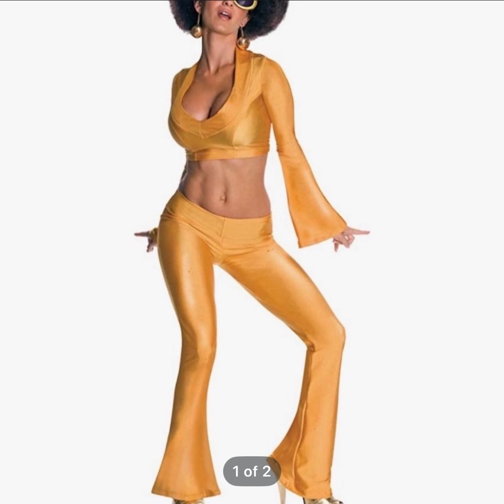 Sexy Disco Costume gold XS NWT